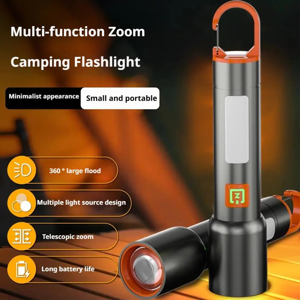 LED Camping Powerful Flashlight USB Charging Mini Portable Torch 300LM Ultra Bright Torch For Outdoor Hiking Fishing