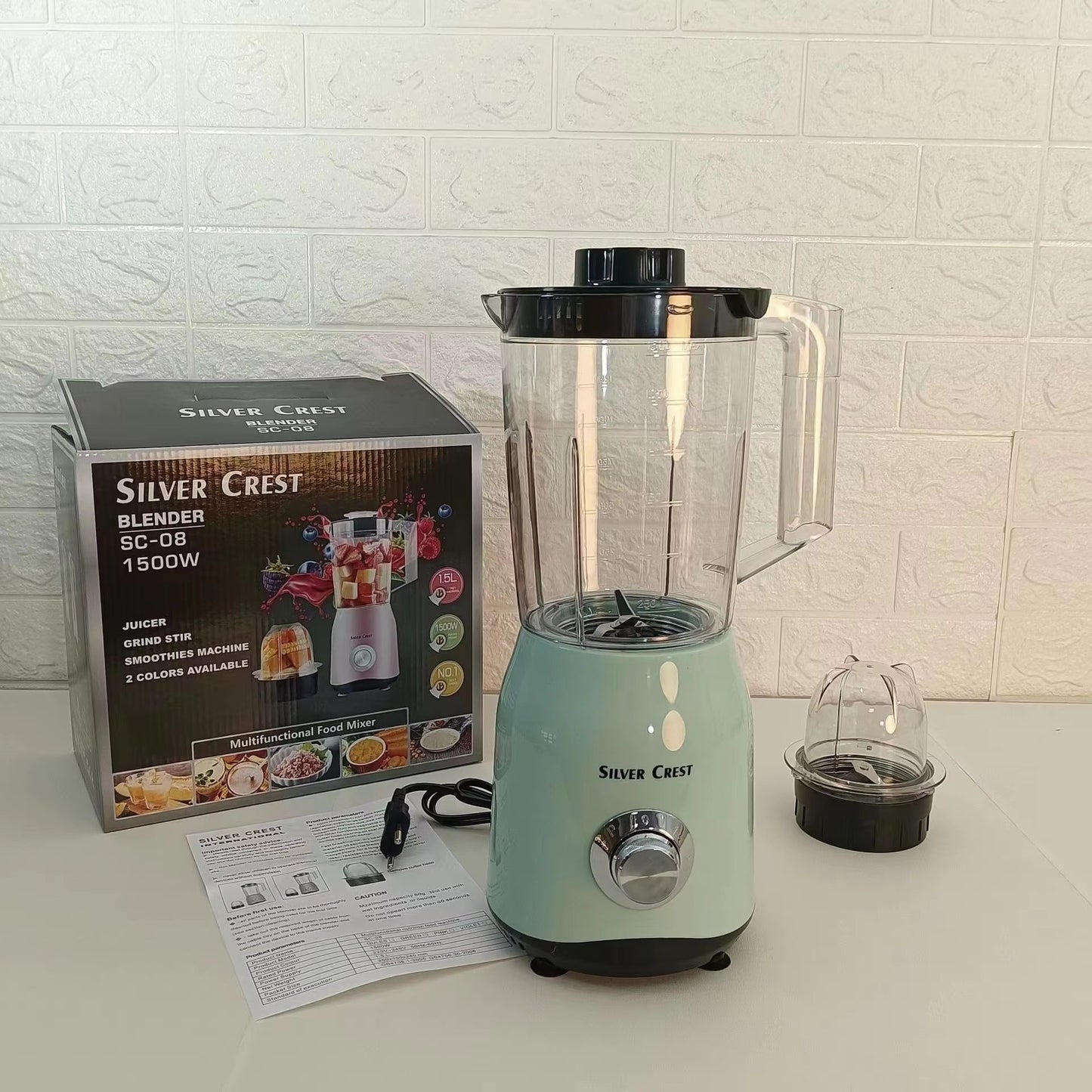 Silver Crest Blender SC-08 | 2-in-1 Blender Machine | Silver Crest Juicer | Silver Crest Grinder | Multi-Function Kitchen Appliance | High-Power Blender Machine | Silver Crest Parts Available | Durable & Efficient | Best for Smoothies, Juices, Spices