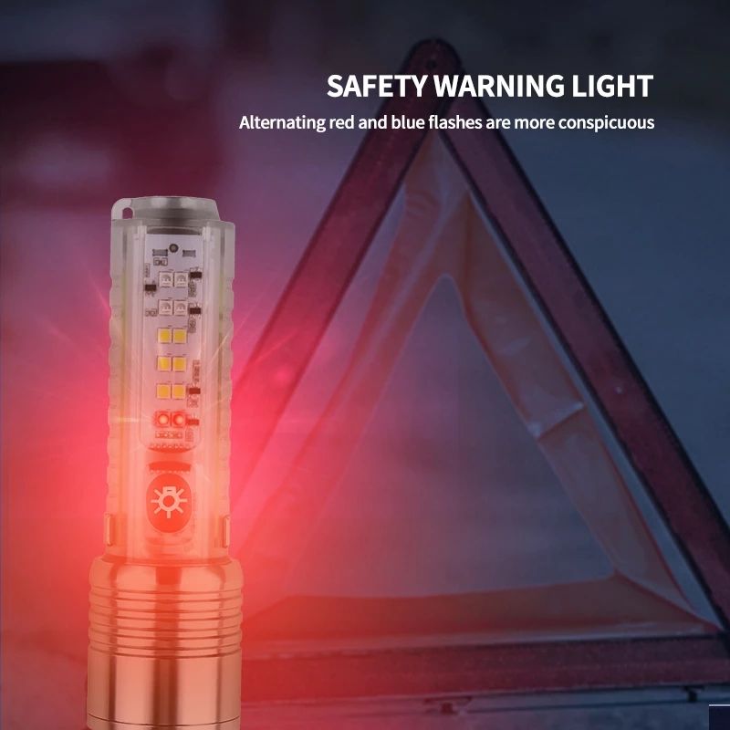 Helius Long Range 30W LED White Zoom Transparent Fluorescent Flashlight With Clip Magnet Light Tactical Bright Outdoor Torch