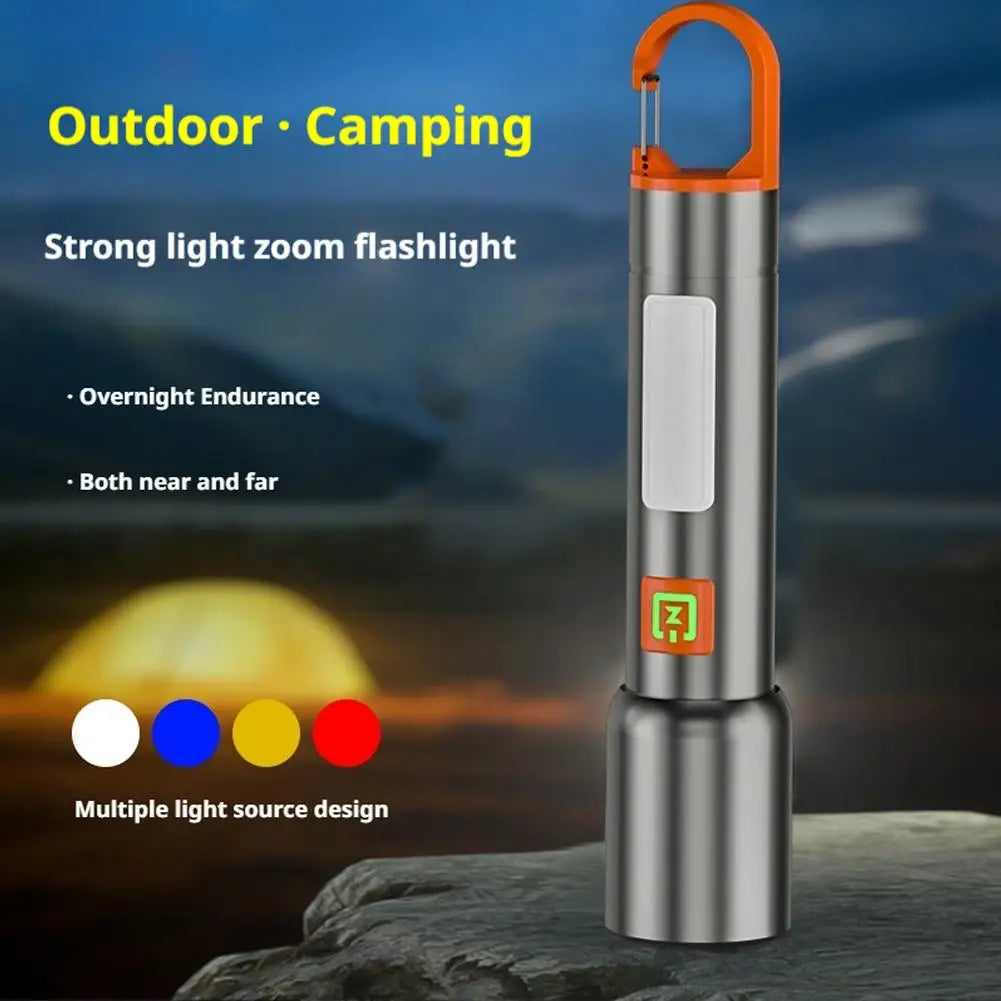 LED Camping Powerful Flashlight USB Charging Mini Portable Torch 300LM Ultra Bright Torch For Outdoor Hiking Fishing