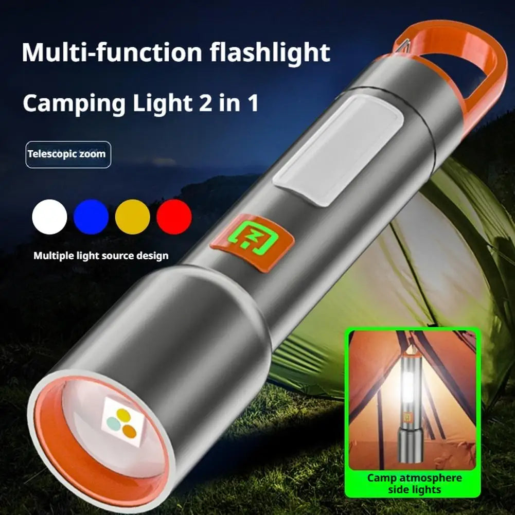 LED Camping Powerful Flashlight USB Charging Mini Portable Torch 300LM Ultra Bright Torch For Outdoor Hiking Fishing