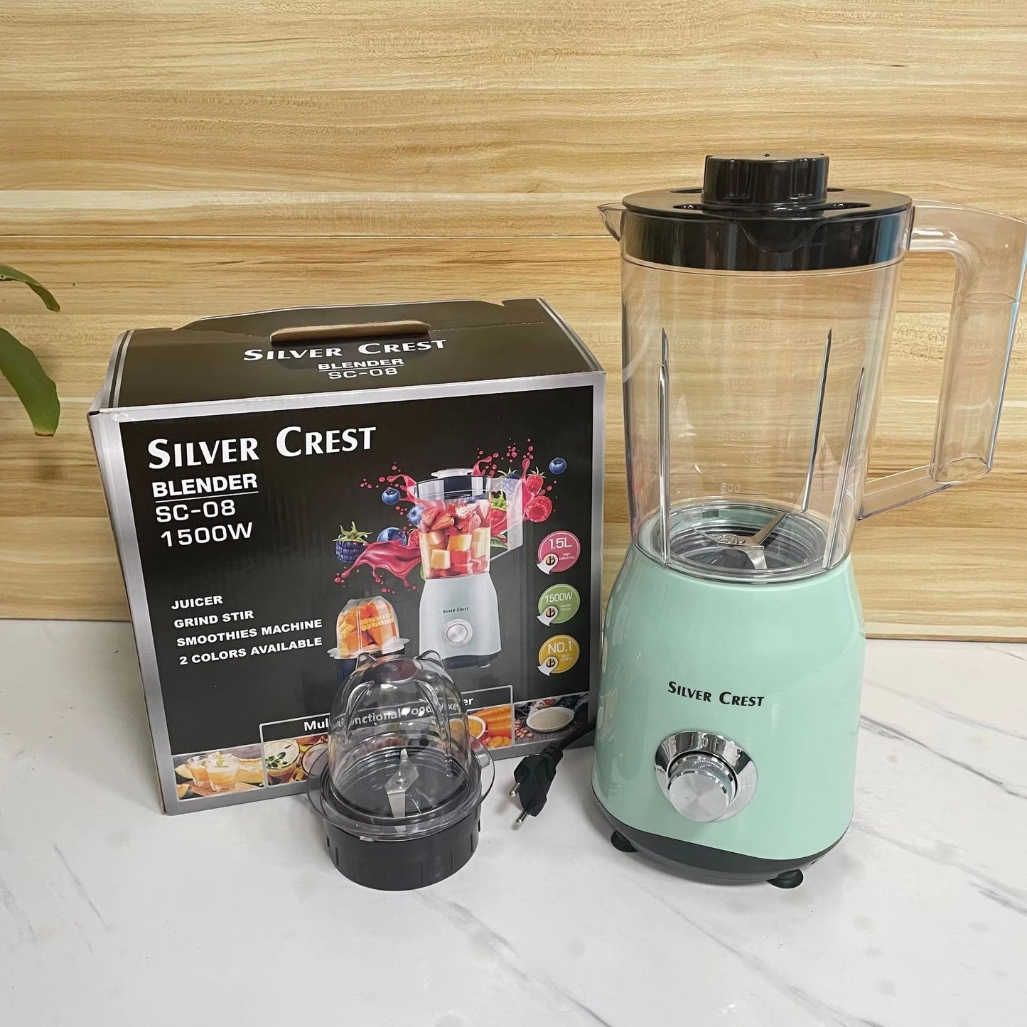 Silver Crest Blender SC-08 | 2-in-1 Blender Machine | Silver Crest Juicer | Silver Crest Grinder | Multi-Function Kitchen Appliance | High-Power Blender Machine | Silver Crest Parts Available | Durable & Efficient | Best for Smoothies, Juices, Spices
