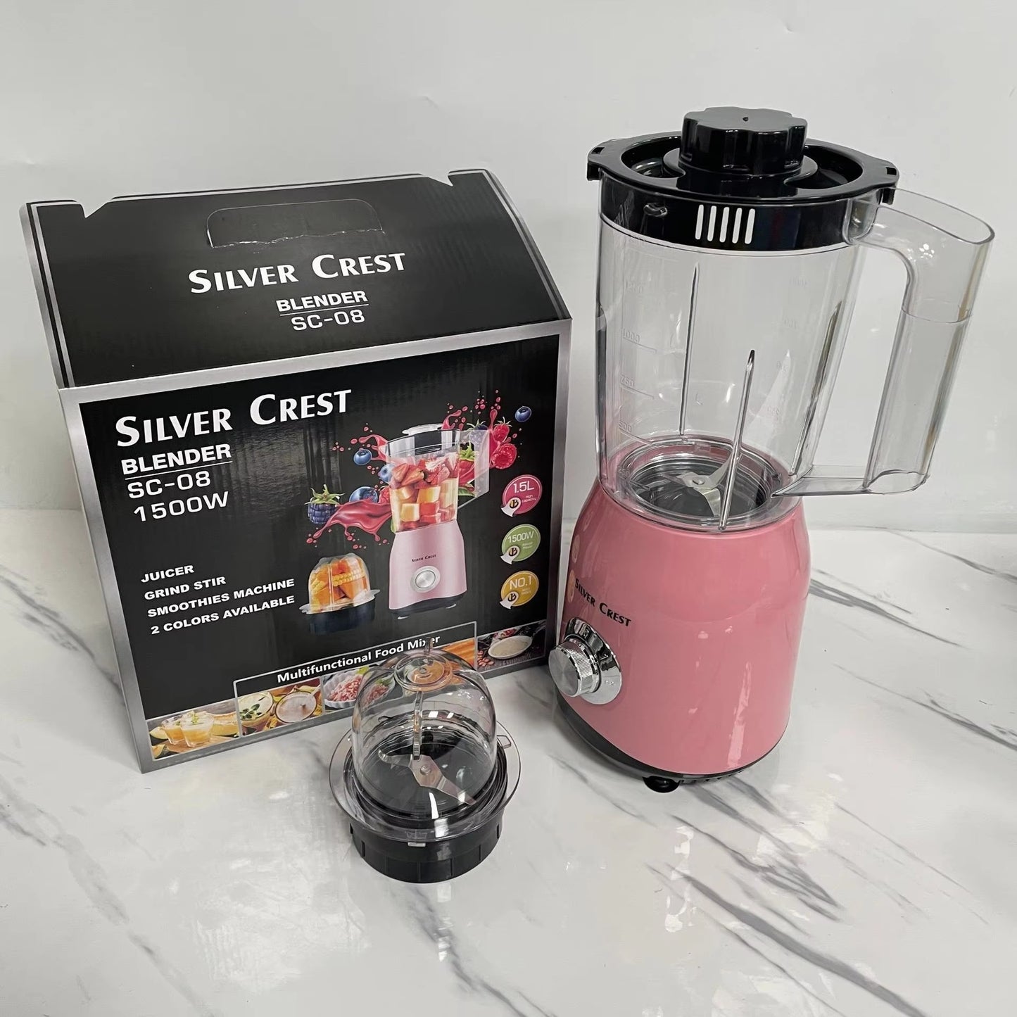 Silver Crest Blender SC-08 | 2-in-1 Blender Machine | Silver Crest Juicer | Silver Crest Grinder | Multi-Function Kitchen Appliance | High-Power Blender Machine | Silver Crest Parts Available | Durable & Efficient | Best for Smoothies, Juices, Spices