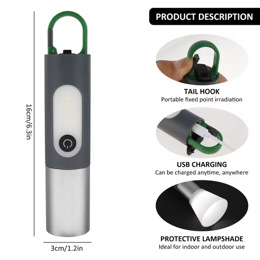 P50 1000 Lumens Outdoor Multi-functional Zoomable LEP White Laser Flashlight Type-C Charging Telescopic Torch for Emergency